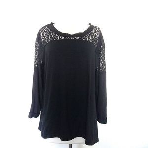 Neiman Marcus Lace long sleeve blouse with bow